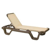 Grosfillex US414137 Marina Stacking Outdoor Chaise | Khaki