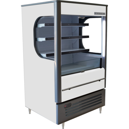 Beverage Air VMHC-7-1-W 35.5" White Vertical Open Air Merchandiser w/ Night Curtain | 8 Cu. Ft.