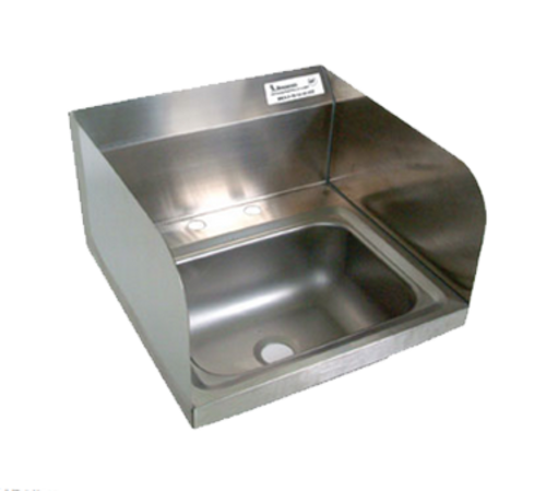 BK Resources BKHS-D-1410-SS 4" Center Deck Mount Faucet Hole 14" x 10" Hand Sink w/Side Splash
