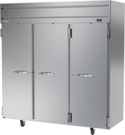 Beverage Air HRS3HC-1S 78" 3 Solid Half Door Top Mount Reach In Refrigerator | 71.52 Cu. Ft.