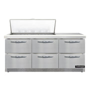 Continental Refrigerator SW72N18M-FB-D Refrigerated Counter, Mega Top Sandwich / Salad Unit
