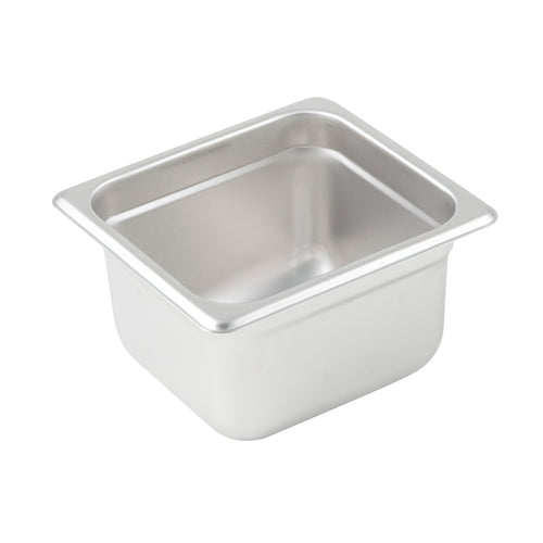 Winco SPJL-604 1/6 Size Stainless Steel Steam Table Pan | 4" Deep