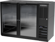 Beverage Air BB48HC-1-G-B 48" 2 Glass Door Black Back Bar Cooler | 12.4 Cu. Ft.
