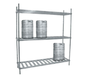 Advance Tabco KR-93-X 93" x 20" 3 Shelf Aluminum Keg Rack | 10 Keg Capacity