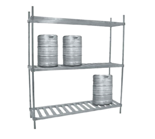 Advance Tabco KR-93-X 93" x 20" 3 Shelf Aluminum Keg Rack | 10 Keg Capacity