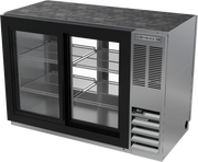 Beverage Air BB48HC-1-GS-F-PT-S 48" 4 Glass Door Stainless Pass Thru Back Bar Cooler | 13.6 Cu. Ft.
