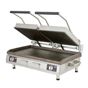 Star Pro-Max 2.0 PSC28ITGT 28" Cast Iron Panini Sandwich Grill | Smooth/Grooved Plates