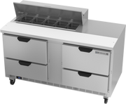 Beverage Air SPED60HC-10-4 60" 4 Drawer Refrigerated Sandwich Prep Table | (10) 1/6 Pan