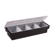 Winco CCH-4 4 Compartment Bar Caddy | Black
