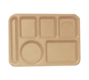 G.E.T. TL-153-T 14" x 10" Tan Plastic School Tray | Case of 12