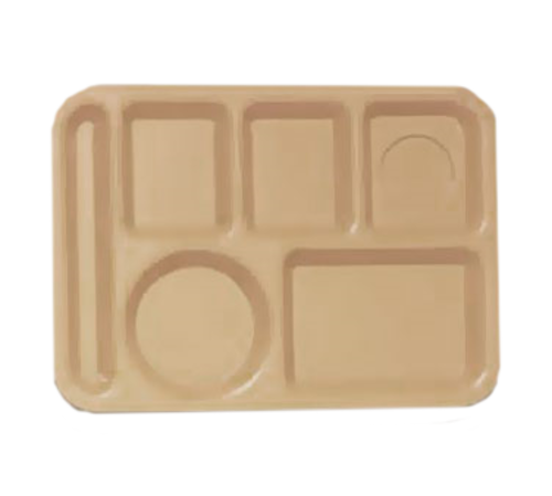 G.E.T. TL-153-T 14" x 10" Tan Plastic School Tray | Case of 12
