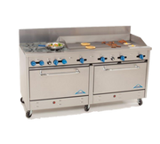 Comstock-Castle 2F330-60 72" Gas 2-Burner & Griddle Range w/ (2) 31" Ovens | 234,000 BTU