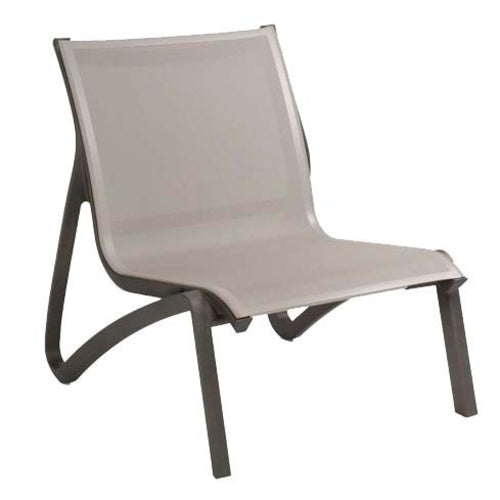 Grosfillex US001288 Sunset Stacking Outdoor Lounge Chair | Gray/Volcanic Black