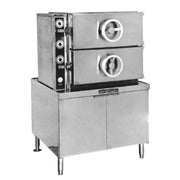 Crown Steam GDA-2 2-Compartment Gas Pressure Steamer w/ 36" Cabinet Base