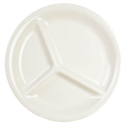 Thunder Group CR710V Ivory 10-1/4" 3 Compartment Plate | Case of 12