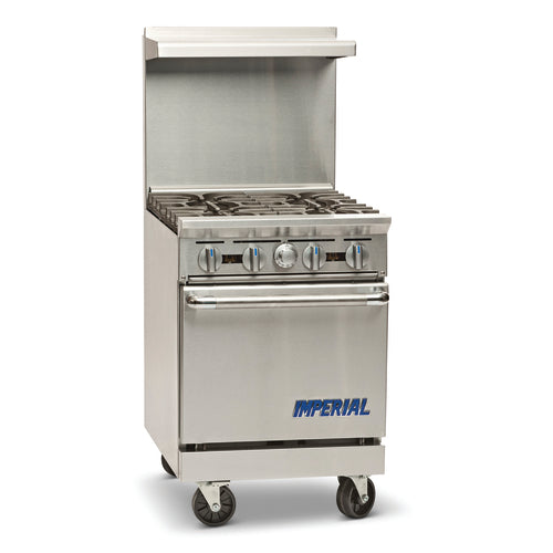 Imperial Range IR-4 Pro Series 24" 4 Open Burner Gas Range w/ Space Saver Oven | 155,000 BTU
