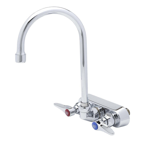 T&S Brass B-1146 4" Center Wall Mount Faucet w/Gooseneck Spout