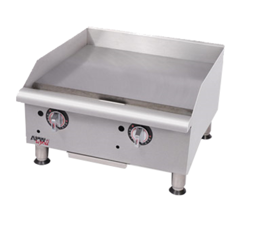 APW Wyott GGT-36S 36" Thermostatic Gas Countertop Griddle | 60,000 BTU