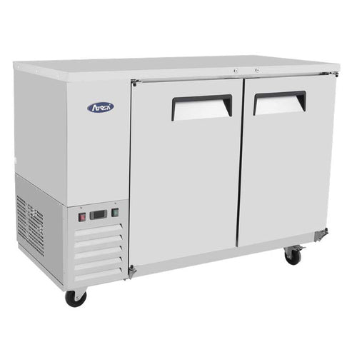 Atosa SBB59GRAUS 58" 2-Solid Door Shallow Depth Stainless Steel Back Bar Cooler | 15 Cu. Ft.