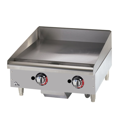 Star-Max 624TSPF 24" Snap-Action Thermostatic Countertop Gas Griddle w/ 1" Steel Plate | 56,600 BTU