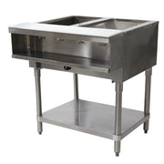 Advance Tabco WB-2G-LP 32" x 31" Stainless Steel 2 Well LP Gas Hot Buffet Table | 15,000 BTU