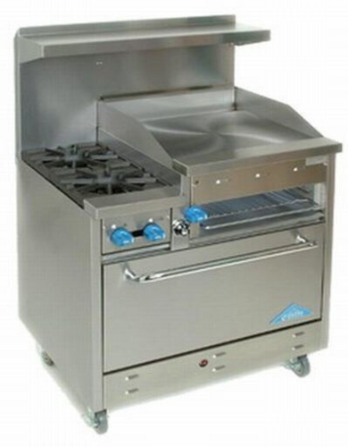 Comstock-Castle F318-24B 24" Gas Griddle & Cheesemelter Range w/ Space Saver Oven | 48,000 BTU