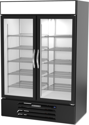 Beverage Air MMR49HC-1-B-WINE MarketMax 52" Black 2-Glass Door Wine Refrigerator | 46.15 Cu. Ft.