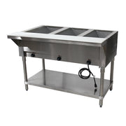 Advance Tabco HF-3E 47" x 31" Stainless Steel 3 Well Electric Hot Buffet Table