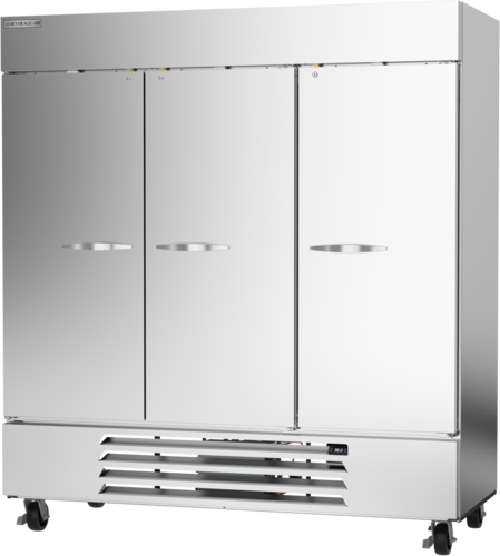 Beverage Air HBR72HC-1 75" 3 Solid Door Bottom Mount Reach In Refrigerator | 70.19 Cu. Ft.