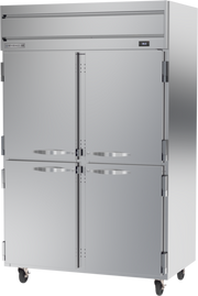 Beverage Air HRP2HC-1HS 52" 4 Solid Half Door Top Mount Reach In Refrigerator | 45.2 Cu. Ft.
