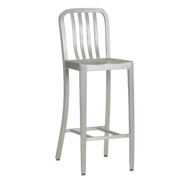 JustChair A22030 Aluminum Indoor / Outdoor Bar Stool | Metal Slat Back