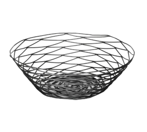 Tablecraft BK17510 Artisan Black Metal Round Tabletop Basket | 10" x 3"