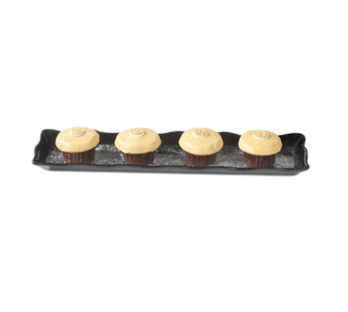 G.E.T. Bake & Brew ML-112-BB 5-1/4 x 19" Rectangle Scalloped Edge Melamine Platter