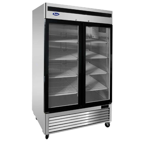 Atosa MCF8703ES 2-Glass Swing Door Stainless Steel Merchandiser Freezer | 44.8 Cu. Ft.