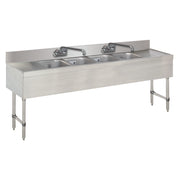 Advance Tabco SLB-64C-X 72" x 18" 4-Compartment Sink w/ 12" Right & Left Drainboards