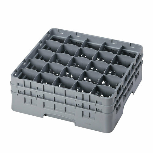 Cambro 25S534151 Camrack 25 Compartment Stemware & Tumbler Dishwasher Rack w/ 2 Extenders | Soft Gray