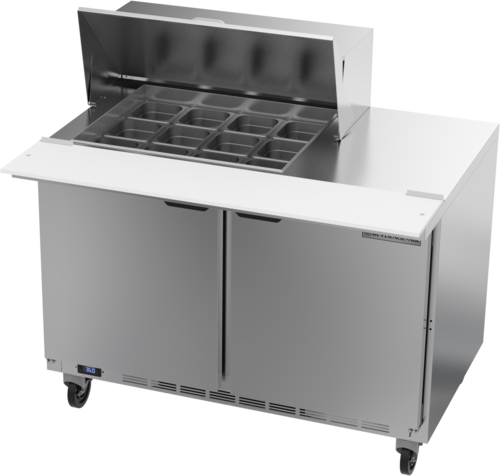 Beverage Air SPE48HC-12M 48" Mega Top Refrigerated Sandwich Prep Table  | (12) 1/6 Pan