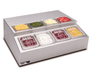 APW Wyott RTR-8 27.5" Countertop Refrigerated Prep Rail | (8) 1/6 Pan Capacity