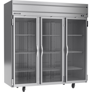 Beverage Air HR3HC-1G 78" 3 Glass Door Top Mount Reach In Refrigerator | 71.52 Cu. Ft.