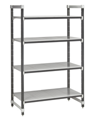 Cambro EXU244872S4480 Camshelving® Elements XTRA 4-Shelf Solid Starter Shelving Unit