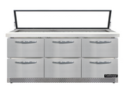 Continental Refrigerator SW72N30M-HGL-FB-D Refrigerated Counter, Mega Top Sandwich / Salad Unit