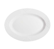 G.E.T. Milano 21" x 15" White Oval Melamine Platter | Model No. OP-621-W