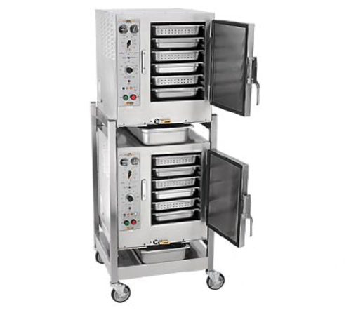 AccuTemp S62083D100 DBL Steam&Hold 12 Pan Electric Floor Model Convection Steamer | 208V
