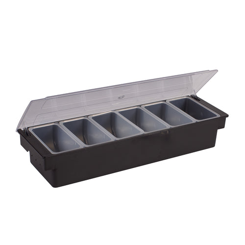 Winco CCH-6 6 Compartment Bar Caddy | Black