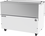 Beverage Air ST49HC-W-02 49" White Dual Sided Milk Cooler w/ Stainless Steel Interior | 12 Crate Capacity
