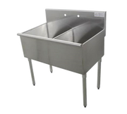Advance Tabco 4-42-48-X 48" 2-Compartment Stainless Steel Sink | 24"(W) x 24"(D) x 13" Deep