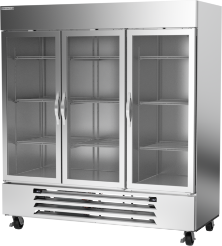 Beverage Air HBRF72HC-1-C-G 3 Glass Door Dual Temp Refrigerator Freezer | 64.47 Cu. Ft.