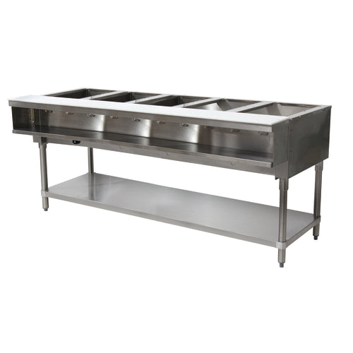Advance Tabco WB-5G-NAT 78" x 31" Stainless Steel 5 Well Natural Gas Hot Buffet Table | 25,000 BTU
