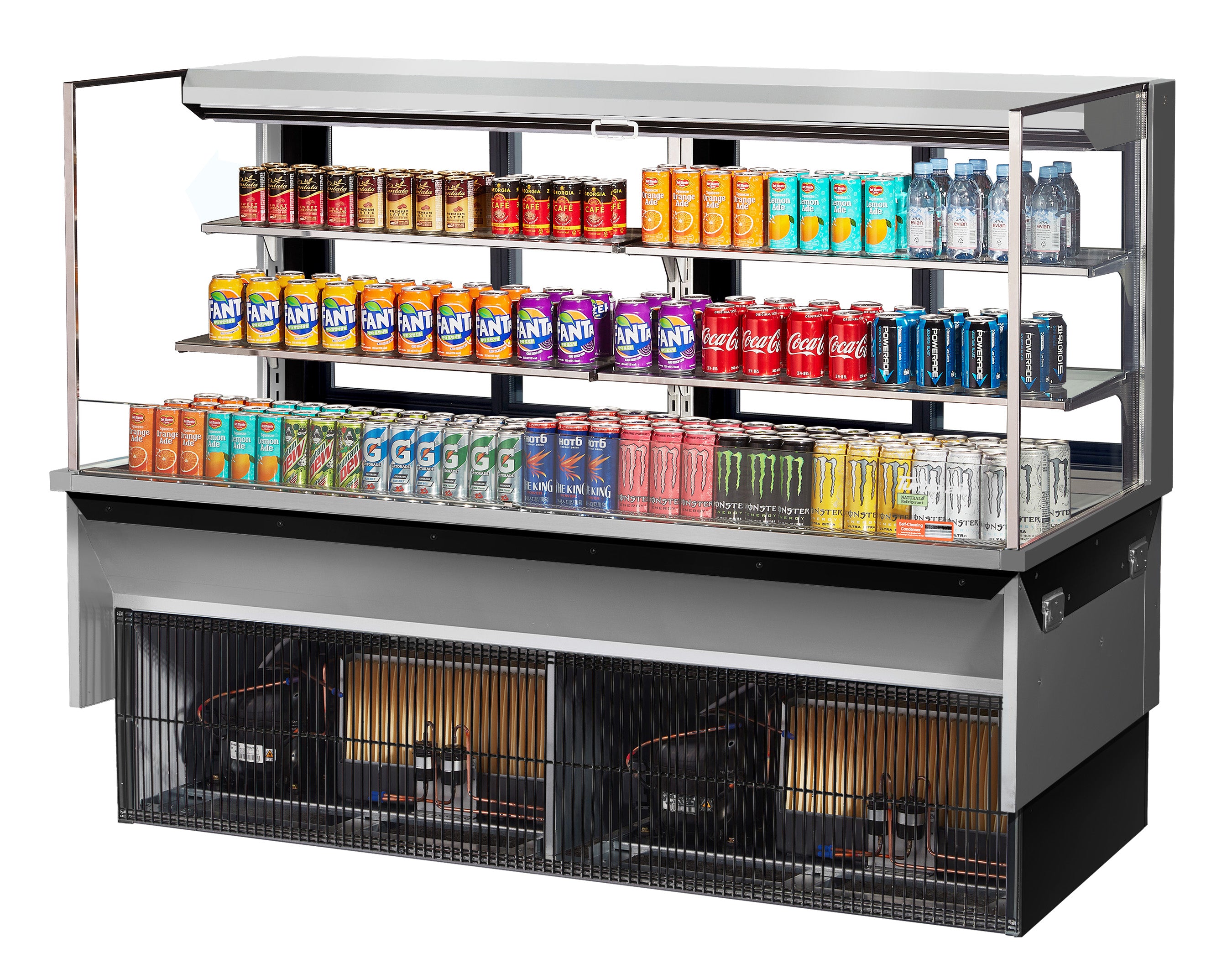 Turbo Air TOM-72L-UFD-W(B)-3SI-N Refrigerated Display Case