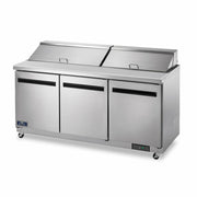 Arctic Air AMT72R 72" 3-Door Mega Top Refrigerated Sandwich Prep Table | (27) 1/6 Pan